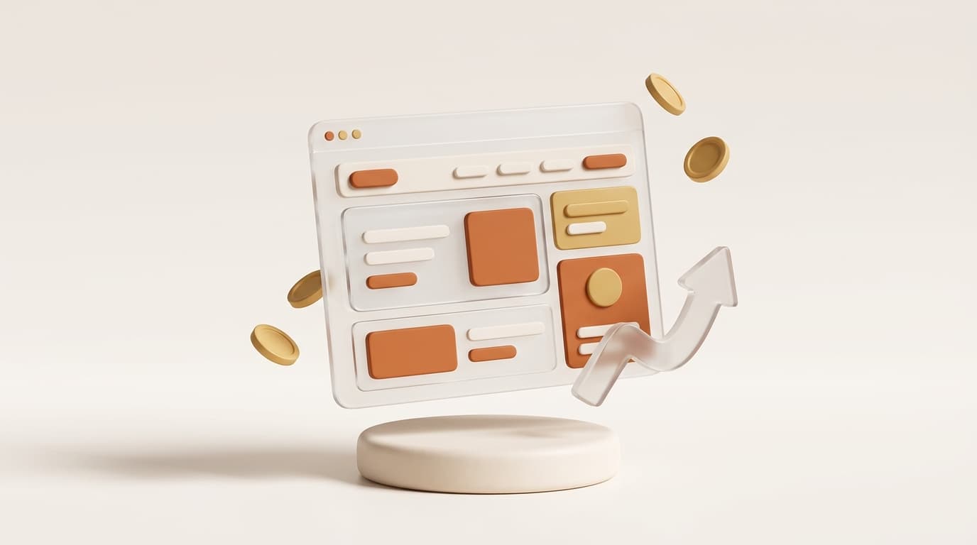 3D-Illustration: professionelle Unternehmens-Website zum fairen Preis für den Mittelstand