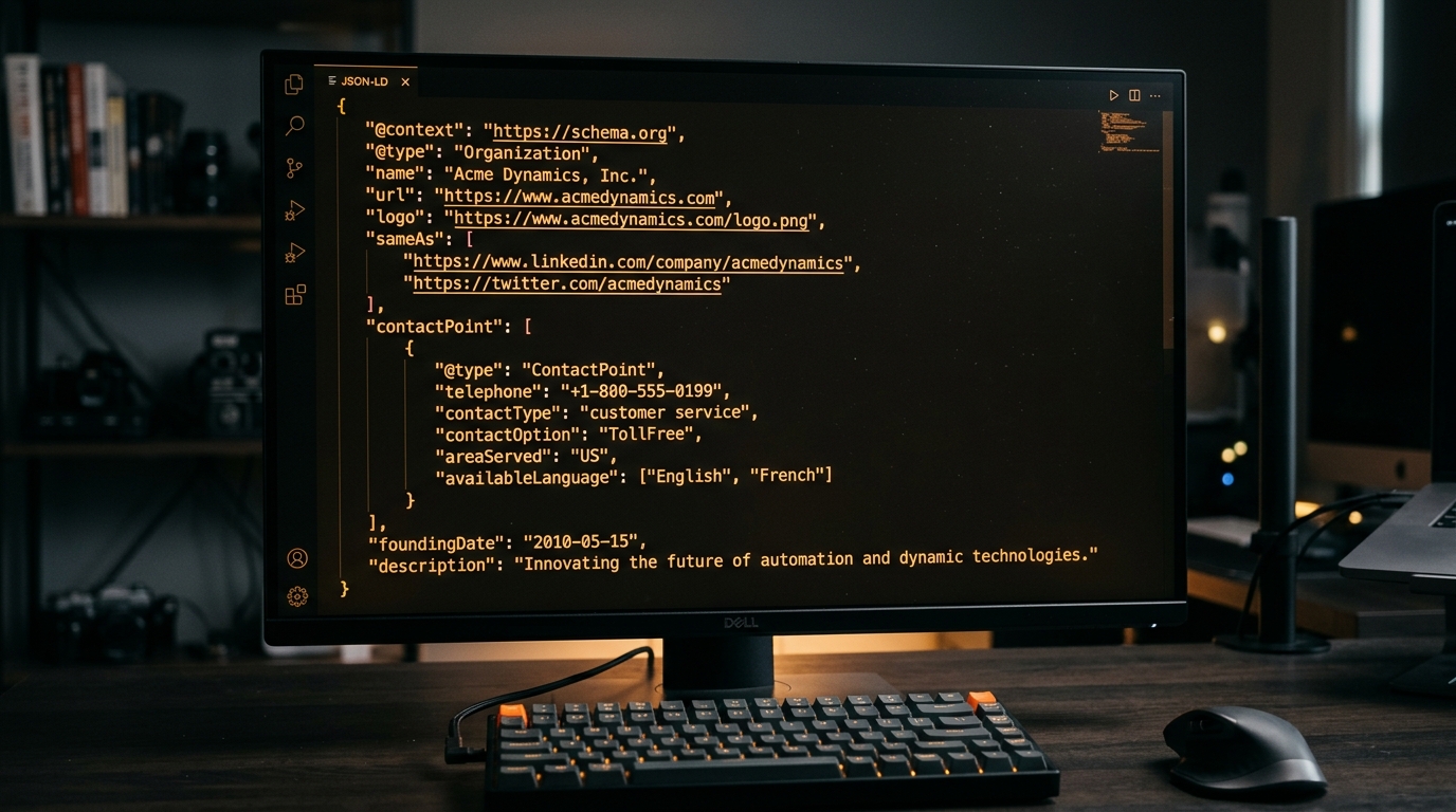 JSON-LD Schema.org Markup im Code-Editor